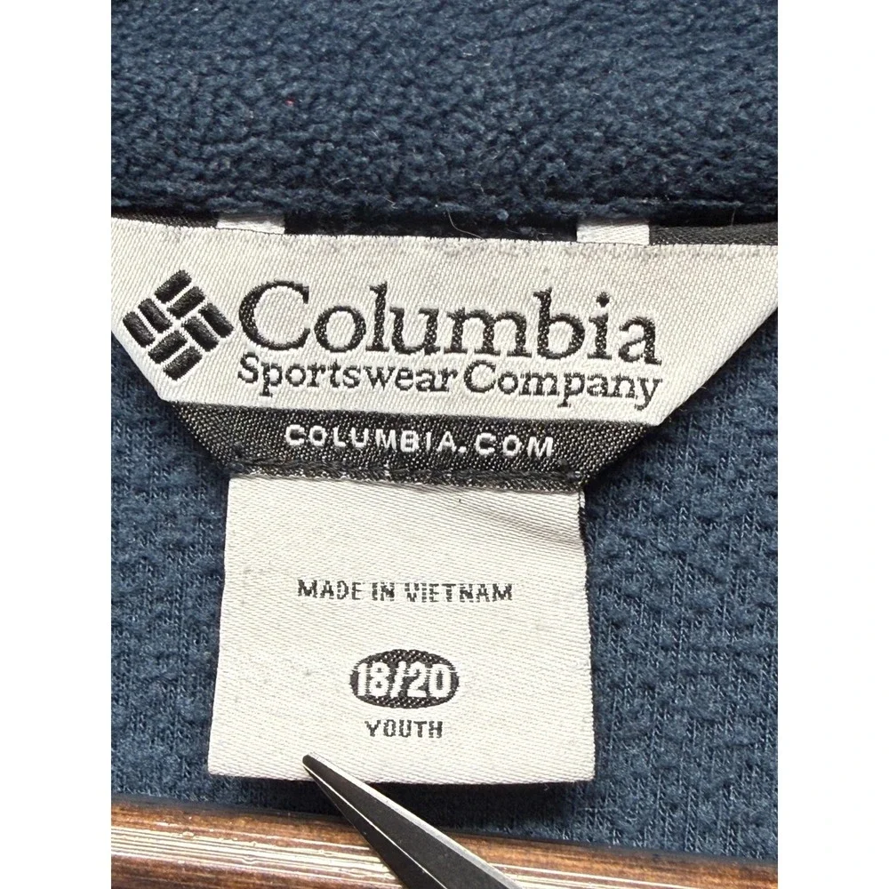 Columbia Sportswear Company Fleece Jacket Youth 18/20 Navy Mock Neck Full Zip